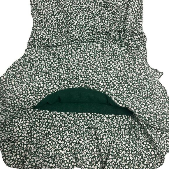 Veronica Beard Womens Marla Silk Floral Ruched Ruffled Mini Dress Green Size 8 - Picture 5 of 14